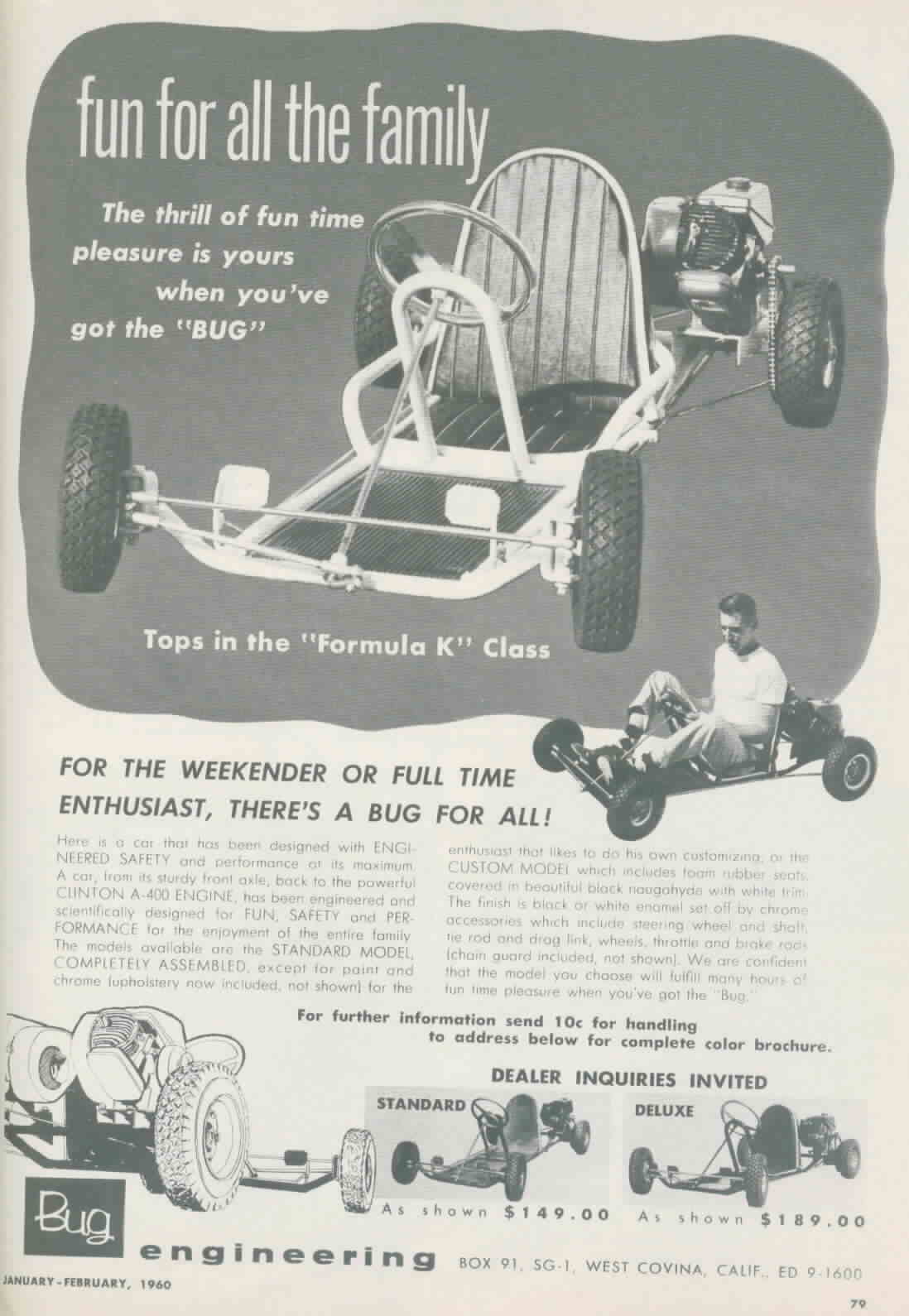 Vintage 1960 Go-Kart 800 Go-Kart Ad 