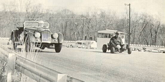 kart racing a car