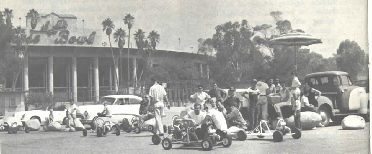 karters in parking lot